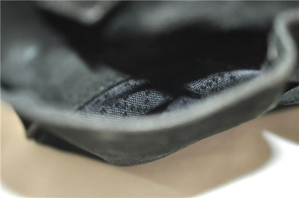 Authentic GUCCI Bamboo 2way Hand Shoulder Bag Purse Suede Leather Black 9291D