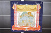 Authentic HERMES Carre 90 Scarf "L'ATLANTIDE" Silk Blue Paper Bag 9291F