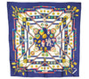 Authentic HERMES Carre 90 Scarf "Petite main" Silk Navy 9292F