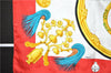 Authentic HERMES Carre 90 Scarf "Plumes et Grelots" Silk Red 9294F