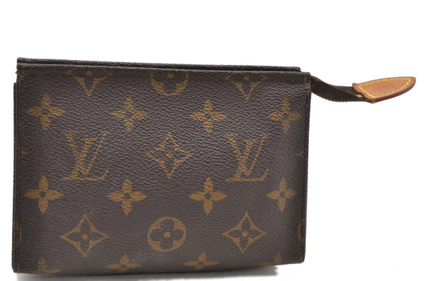 Auth Louis Vuitton Monogram Poche Toilette 15 Cosmetics Pouch M47546 LV 9295C