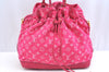 Auth Louis Vuitton Monogram Denim Noefull MM 2Way Hand Bag M40870 Pink 9295G