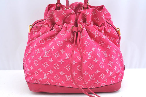 Auth Louis Vuitton Monogram Denim Noefull MM 2Way Hand Bag M40870 Pink 9295G
