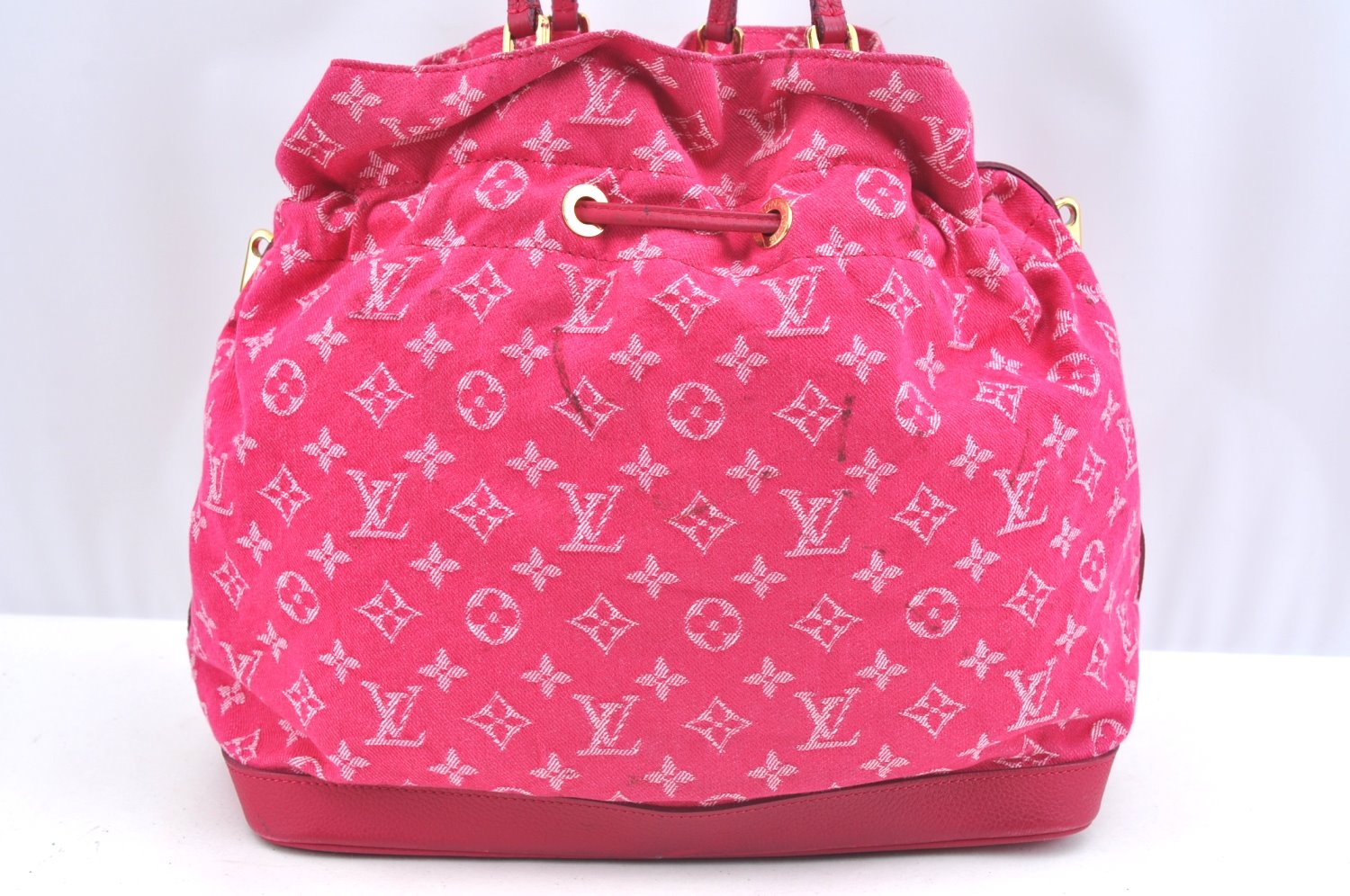 Auth Louis Vuitton Monogram Denim Noefull MM 2Way Hand Bag M40870 Pink 9295G