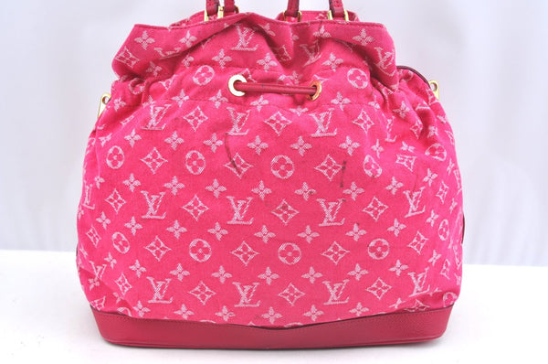 Auth Louis Vuitton Monogram Denim Noefull MM 2Way Hand Bag M40870 Pink 9295G