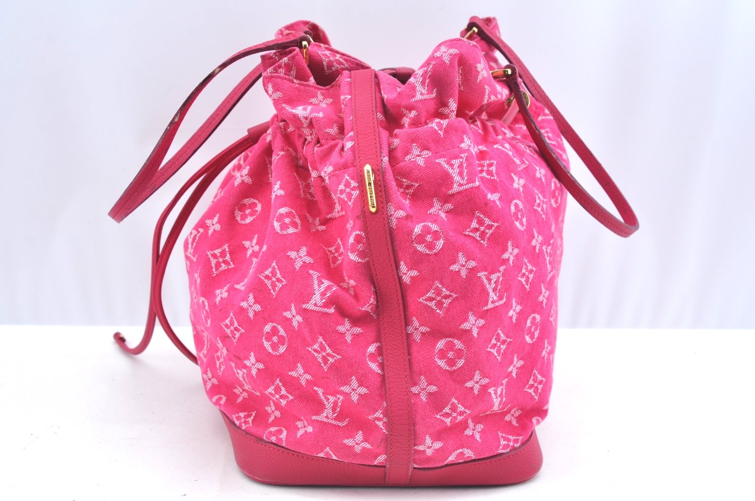 Auth Louis Vuitton Monogram Denim Noefull MM 2Way Hand Bag M40870 Pink 9295G