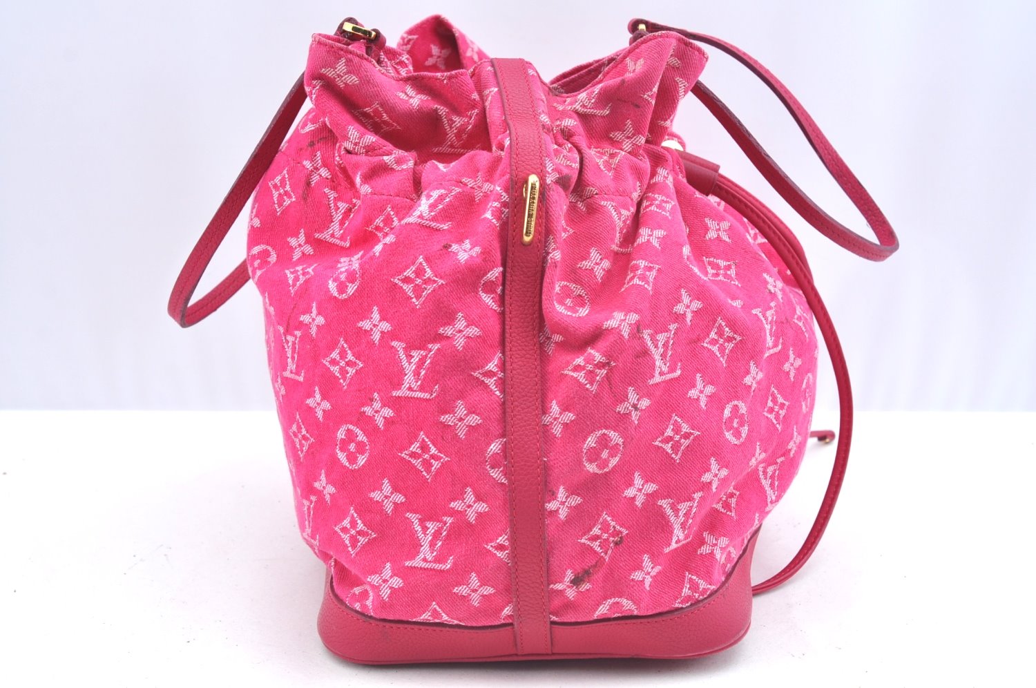 Auth Louis Vuitton Monogram Denim Noefull MM 2Way Hand Bag M40870 Pink 9295G