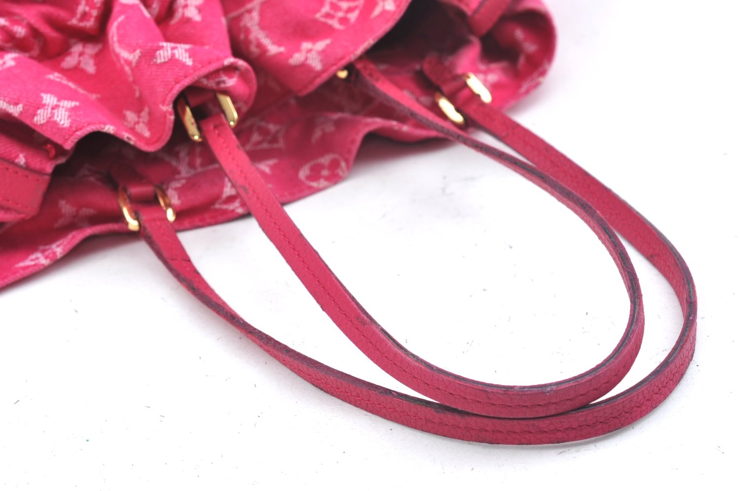 Auth Louis Vuitton Monogram Denim Noefull MM 2Way Hand Bag M40870 Pink 9295G