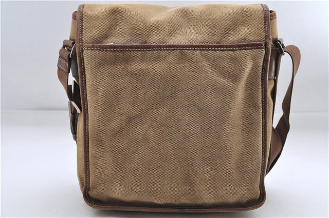 Authentic PRADA Canvas Leather Shoulder Cross Body Bag Purse Brown 9296D