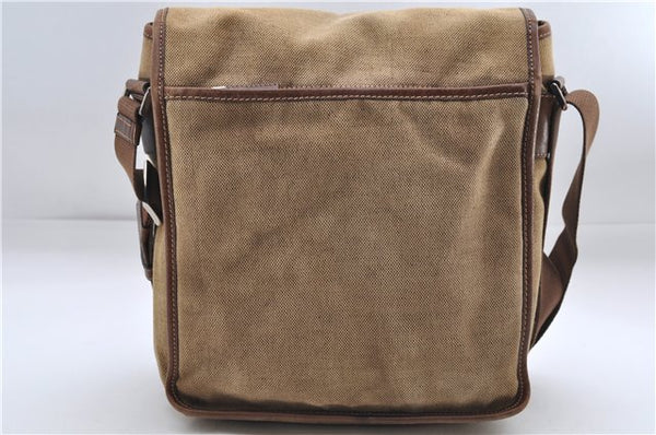 Authentic PRADA Canvas Leather Shoulder Cross Body Bag Purse Brown 9296D