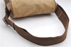 Authentic PRADA Canvas Leather Shoulder Cross Body Bag Purse Brown 9296D
