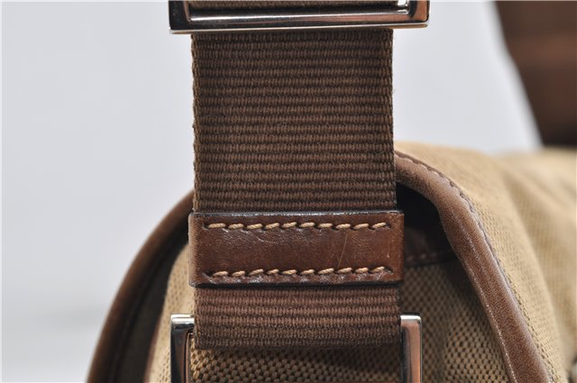 Authentic PRADA Canvas Leather Shoulder Cross Body Bag Purse Brown 9296D