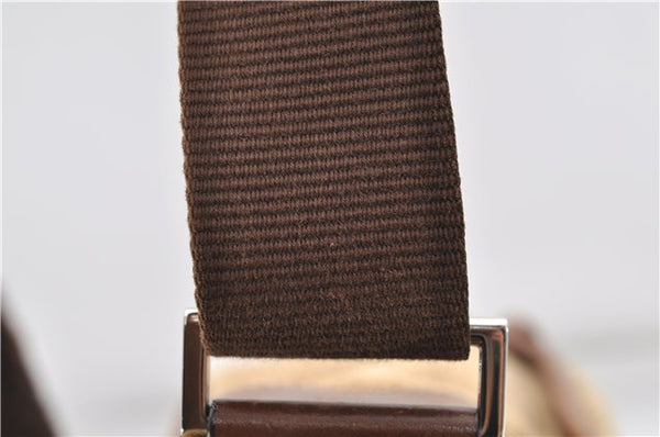 Authentic PRADA Canvas Leather Shoulder Cross Body Bag Purse Brown 9296D