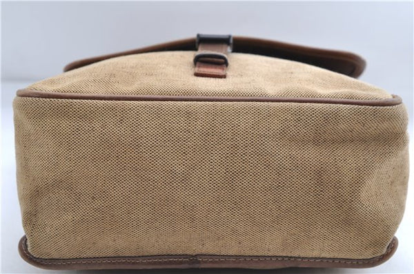 Authentic PRADA Canvas Leather Shoulder Cross Body Bag Purse Brown 9296D