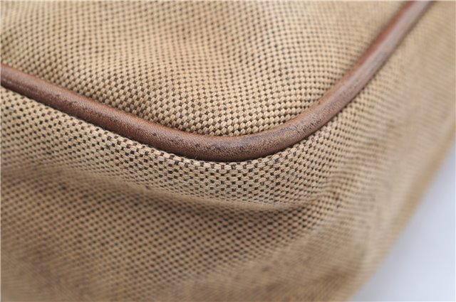 Authentic PRADA Canvas Leather Shoulder Cross Body Bag Purse Brown 9296D