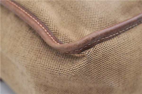 Authentic PRADA Canvas Leather Shoulder Cross Body Bag Purse Brown 9296D
