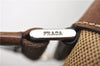 Authentic PRADA Canvas Leather Shoulder Cross Body Bag Purse Brown 9296D