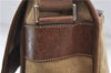 Authentic PRADA Canvas Leather Shoulder Cross Body Bag Purse Brown 9296D