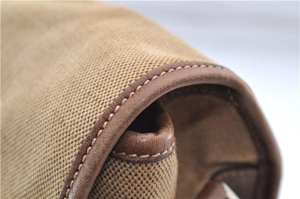 Authentic PRADA Canvas Leather Shoulder Cross Body Bag Purse Brown 9296D