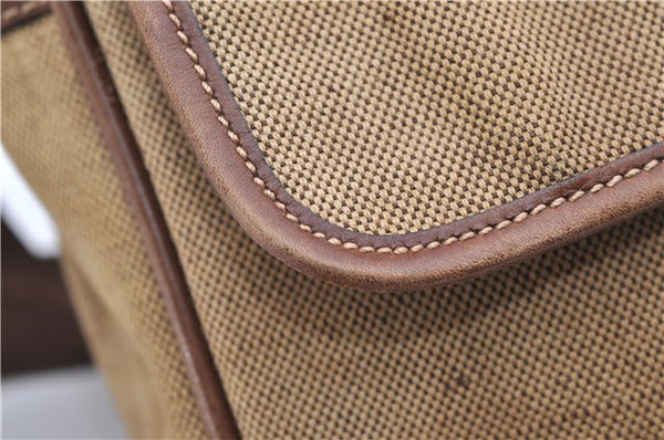 Authentic PRADA Canvas Leather Shoulder Cross Body Bag Purse Brown 9296D
