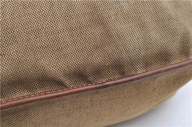 Authentic PRADA Canvas Leather Shoulder Cross Body Bag Purse Brown 9296D
