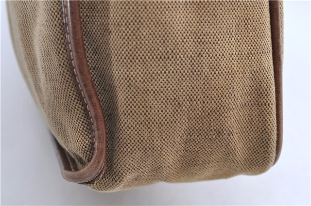 Authentic PRADA Canvas Leather Shoulder Cross Body Bag Purse Brown 9296D