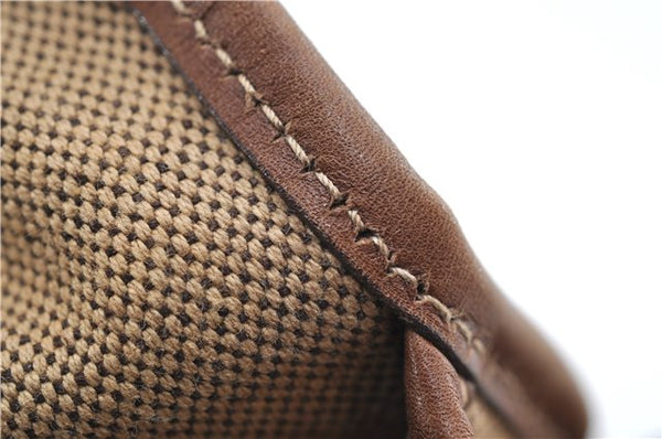Authentic PRADA Canvas Leather Shoulder Cross Body Bag Purse Brown 9296D