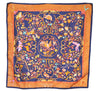 Authentic HERMES Carre 90 Scarf "PIERRES d'ORIENT et d'OCCIDENT" Silk Blue 9296F