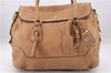 Authentic PRADA CERVO Leather 2Way Shoulder Hand Tote Bag BN1190 Beige 9299E