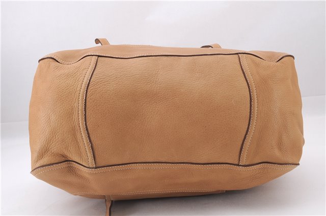 Authentic PRADA CERVO Leather 2Way Shoulder Hand Tote Bag BN1190 Beige 9299E