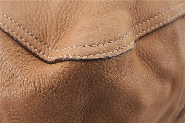 Authentic PRADA CERVO Leather 2Way Shoulder Hand Tote Bag BN1190 Beige 9299E