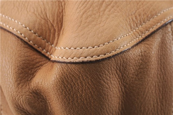 Authentic PRADA CERVO Leather 2Way Shoulder Hand Tote Bag BN1190 Beige 9299E