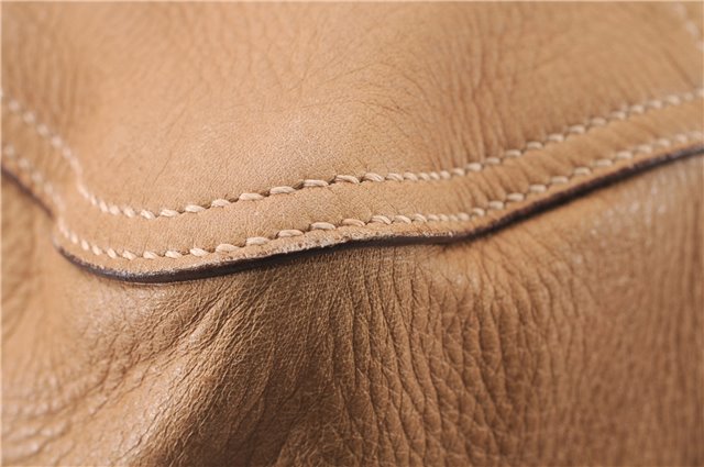 Authentic PRADA CERVO Leather 2Way Shoulder Hand Tote Bag BN1190 Beige 9299E
