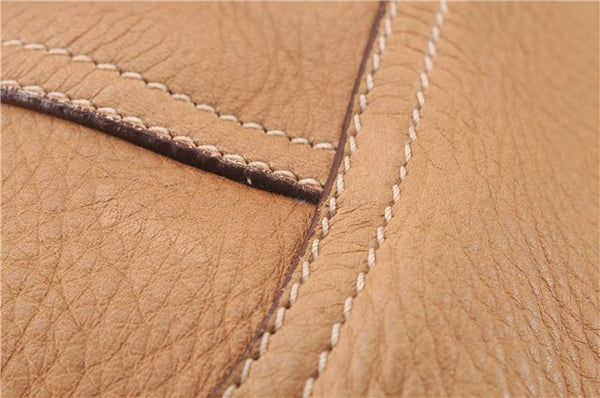Authentic PRADA CERVO Leather 2Way Shoulder Hand Tote Bag BN1190 Beige 9299E