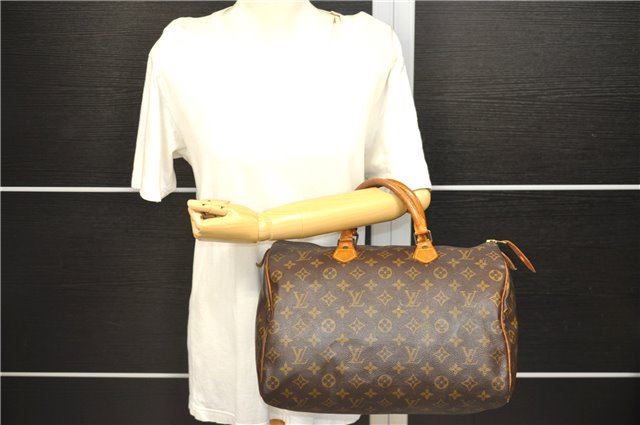 Authentic Louis Vuitton Monogram Speedy 35 Hand Bag M41524 LV 9302C