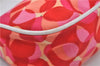 Authentic CELINE Shoulder Hand Bag Pouch Purse Canvas Leather Red Pink 9302E