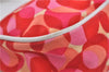 Authentic CELINE Shoulder Hand Bag Pouch Purse Canvas Leather Red Pink 9302E