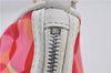 Authentic CELINE Shoulder Hand Bag Pouch Purse Canvas Leather Red Pink 9302E