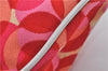 Authentic CELINE Shoulder Hand Bag Pouch Purse Canvas Leather Red Pink 9302E