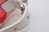 Authentic CELINE Shoulder Hand Bag Pouch Purse Canvas Leather Red Pink 9302E