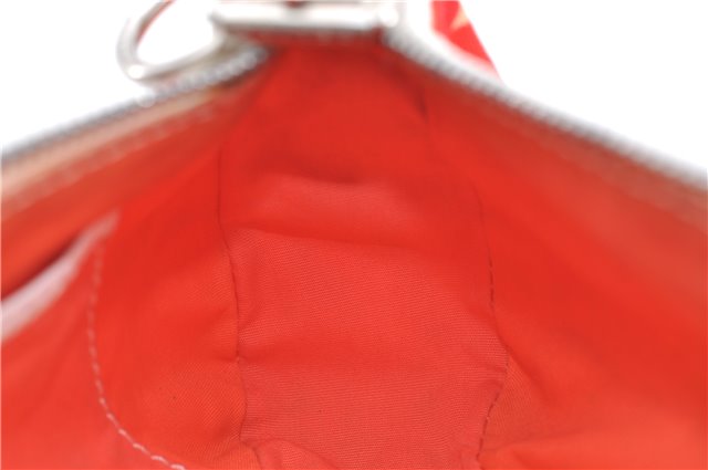 Authentic CELINE Shoulder Hand Bag Pouch Purse Canvas Leather Red Pink 9302E