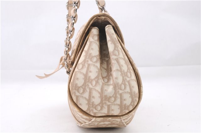 Authentic Christian Dior Trotter Romantic Hand Bag PVC Leather Beige Box 9303E