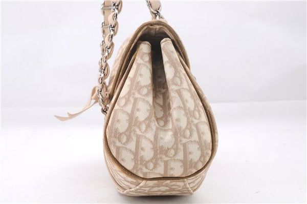 Authentic Christian Dior Trotter Romantic Hand Bag PVC Leather Beige Box 9303E