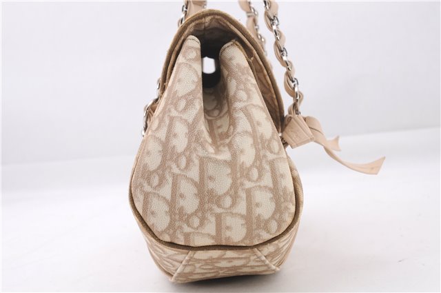 Authentic Christian Dior Trotter Romantic Hand Bag PVC Leather Beige Box 9303E