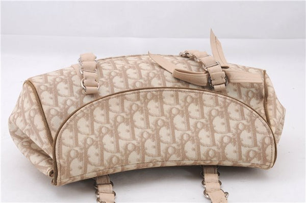 Authentic Christian Dior Trotter Romantic Hand Bag PVC Leather Beige Box 9303E