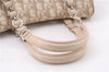 Authentic Christian Dior Trotter Romantic Hand Bag PVC Leather Beige Box 9303E