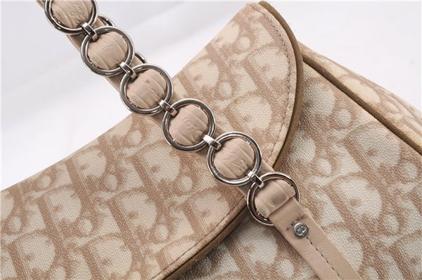 Authentic Christian Dior Trotter Romantic Hand Bag PVC Leather Beige Box 9303E