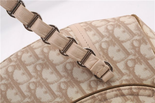 Authentic Christian Dior Trotter Romantic Hand Bag PVC Leather Beige Box 9303E