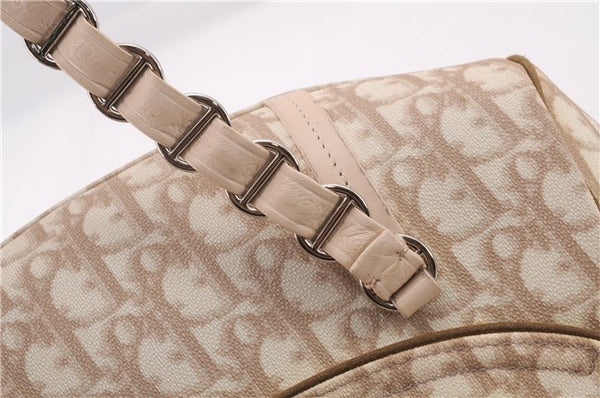 Authentic Christian Dior Trotter Romantic Hand Bag PVC Leather Beige Box 9303E