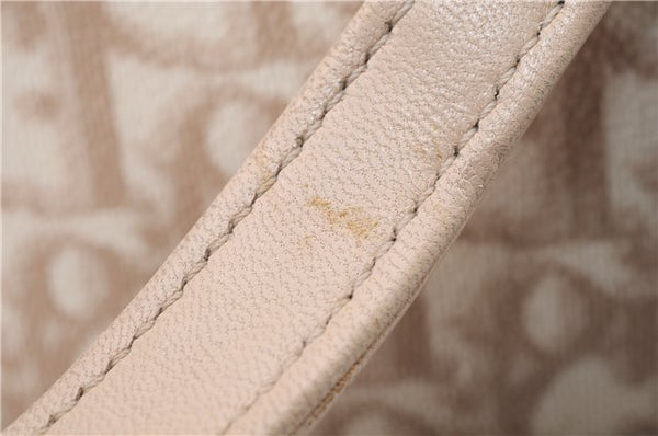 Authentic Christian Dior Trotter Romantic Hand Bag PVC Leather Beige Box 9303E